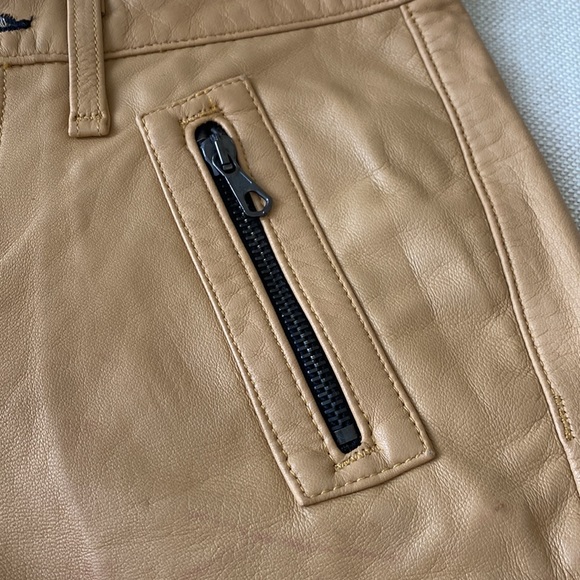 Neiman Marcus Brand  Rag and Bone Used Camel Leather Shorts - Picture 2 of 8